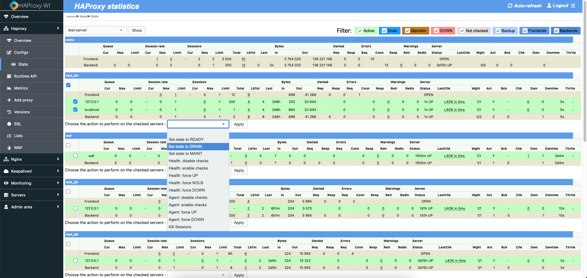 How to work with the HAProxy Stats pages