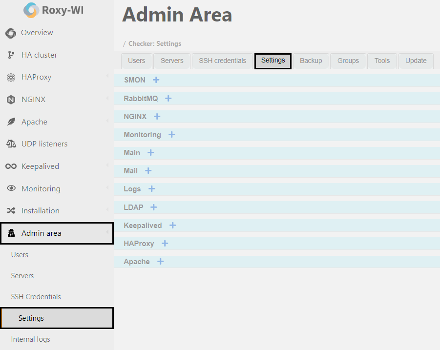 Roxy-WI settings guide | Roxy-WI