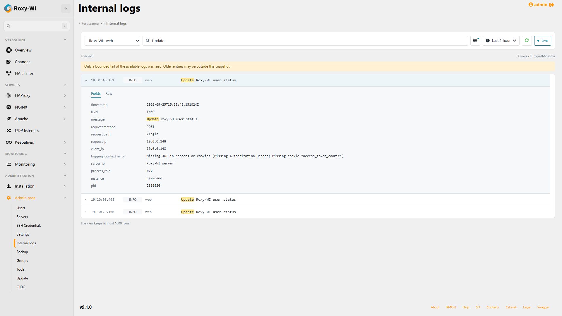 Structured logs