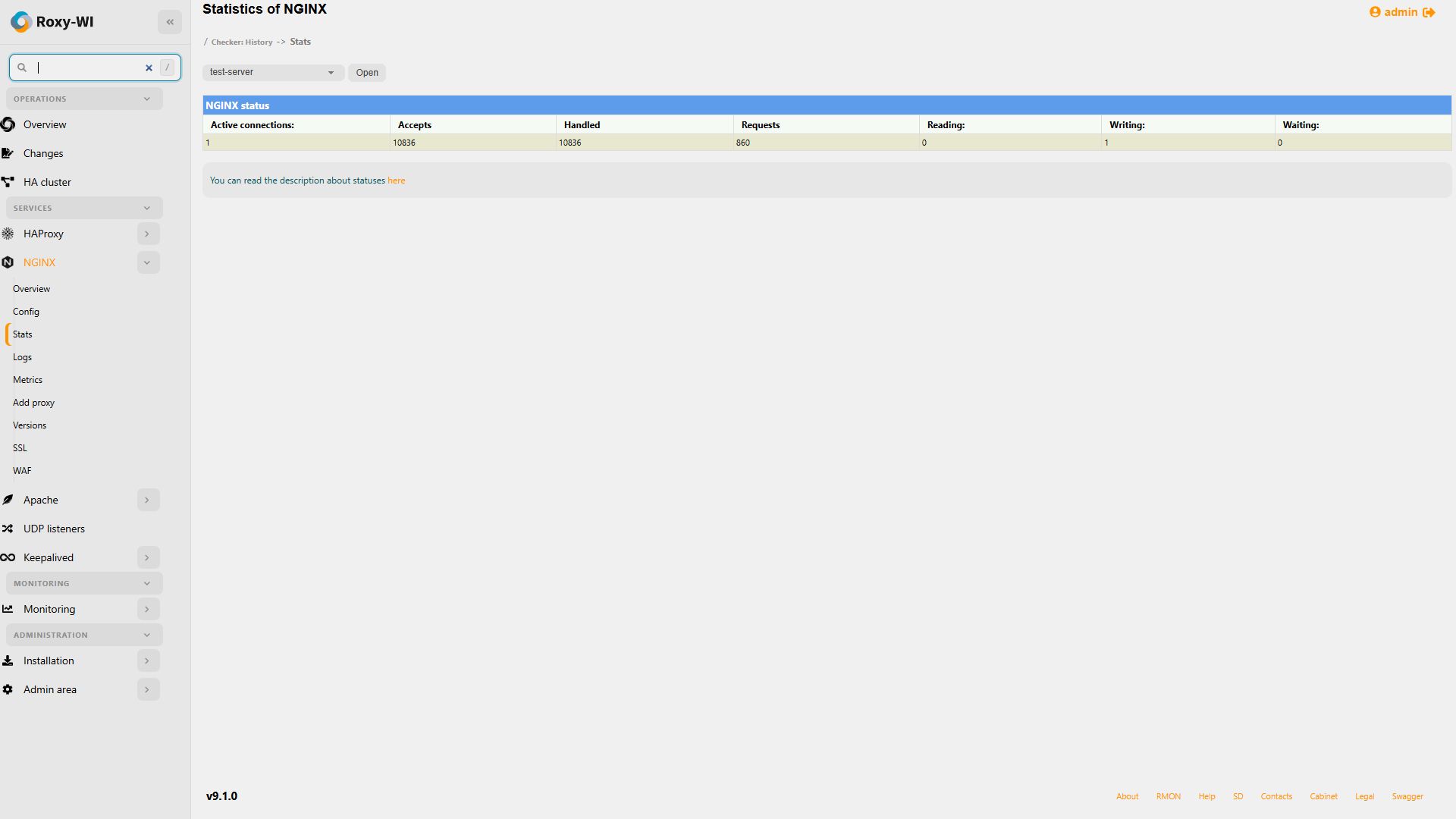 NGINX statistics